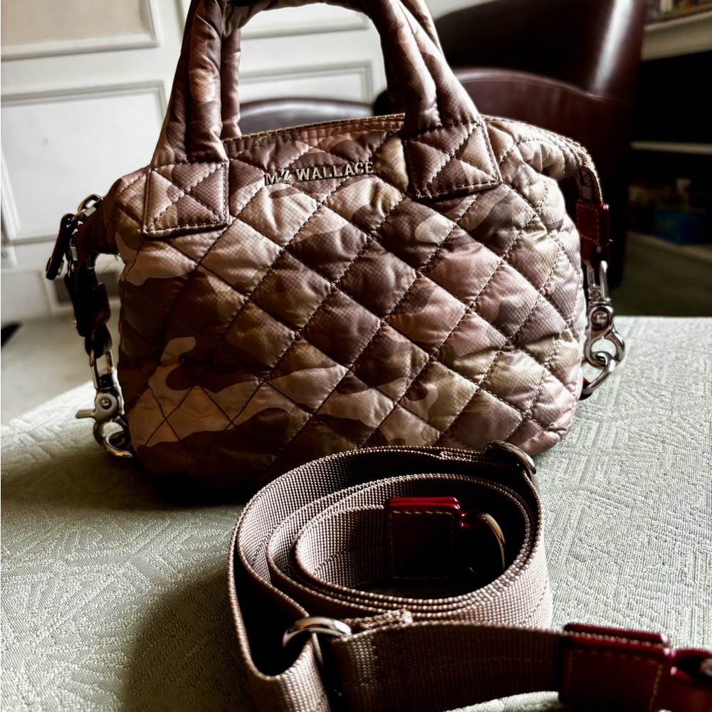MZ Wallace Micro Sutton Blush Camouflage Quilted Crossbody Bag - Picture 3 of 10